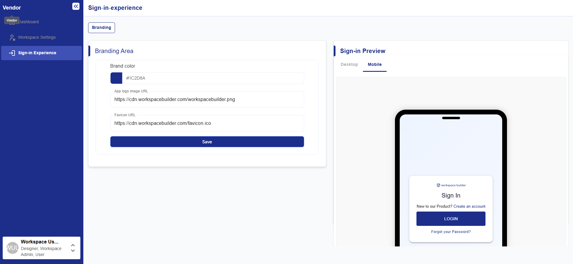 Sign-in Experience Interface